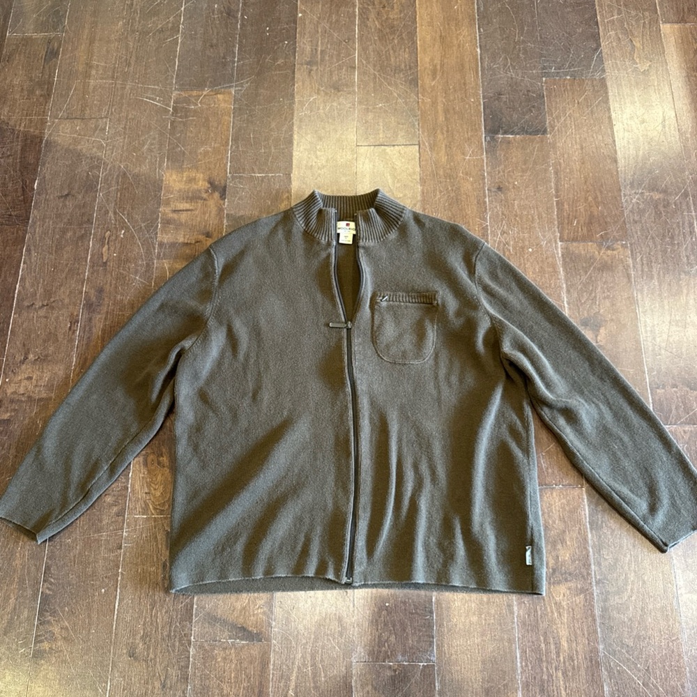 Woolrich Men's Zip-Up Sweater in Rich Brown